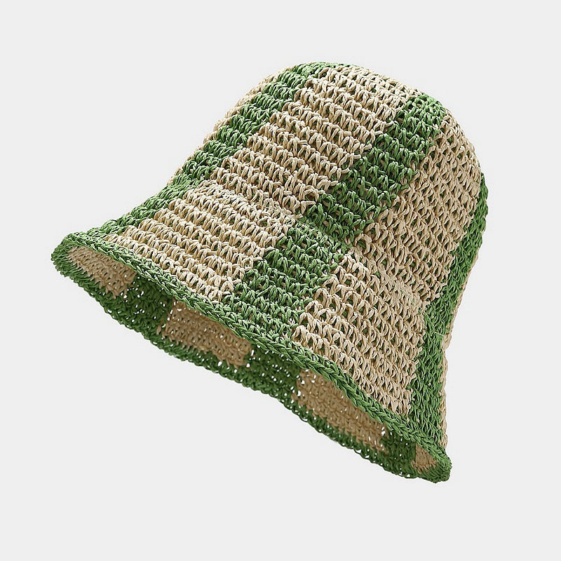 Wholesale Design Stitching Straw Barrel Hat Sun Hat